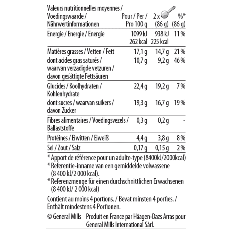 cookies and cream pint nutrition